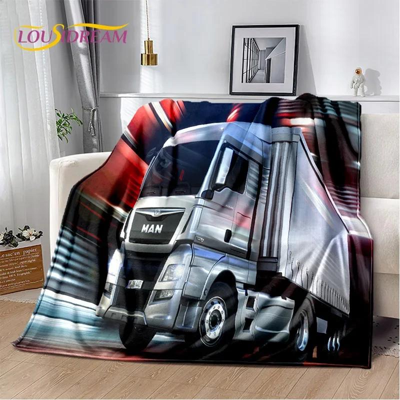 HD Man Truck Lorry 3D Печать Мягкие фланелевые одеяла, Плед Удобное одеяло для пикника Кровати Диваны Дома Спальня Подарки