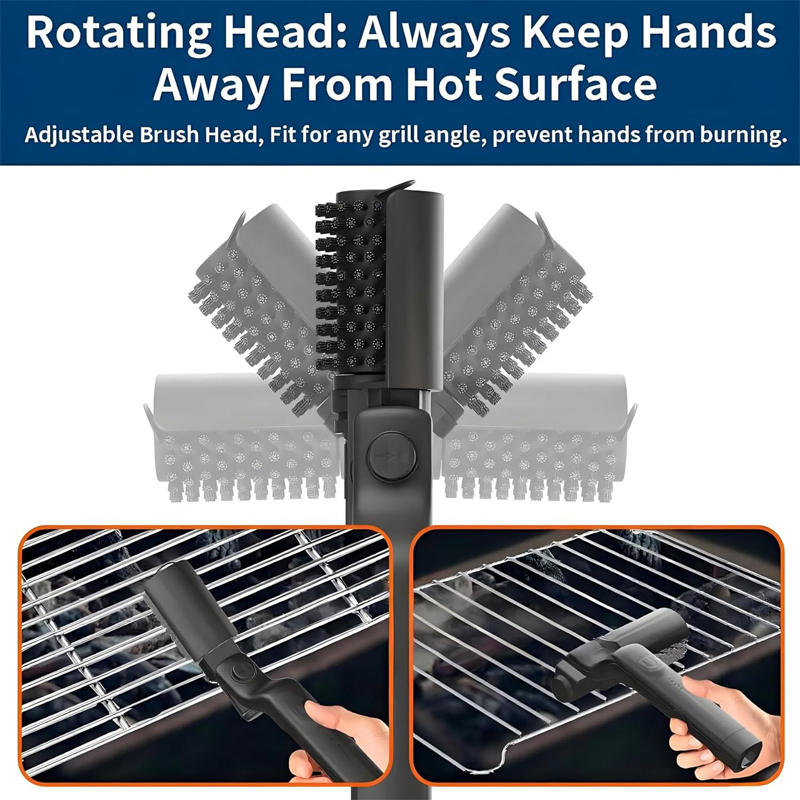 Electric BBQ Brush BBQ Cleaning Brush Angle Adjustable Portable Powerful Cleaning Heavy Oil Brush Outdoor Household CleaningTool