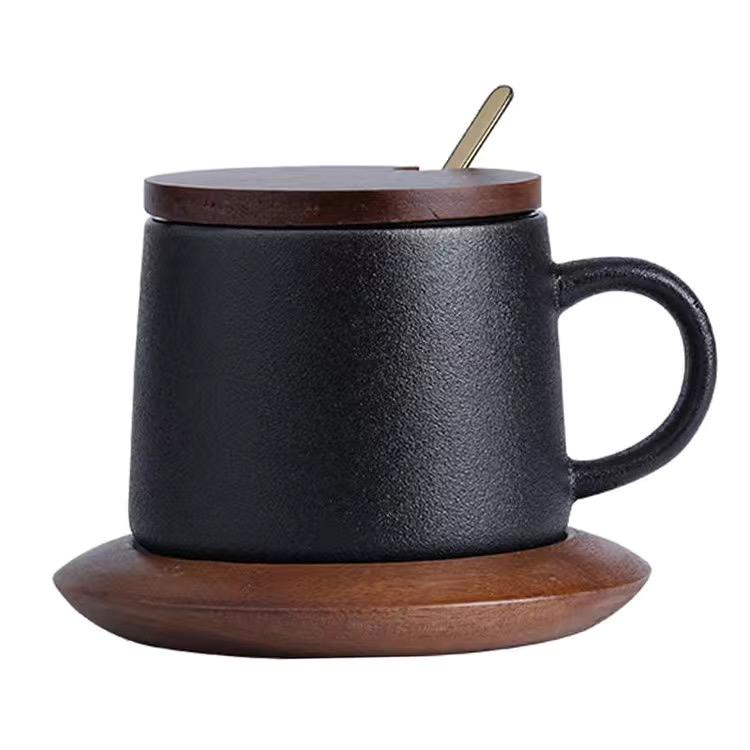 Черная кофейная чашка с матовой текстурой и тарелка, набор из двух предметов, кружка, кофейная чашка, керамическая чашка для воды, кофейная чашка, чашка для молока, чашка для завтрака