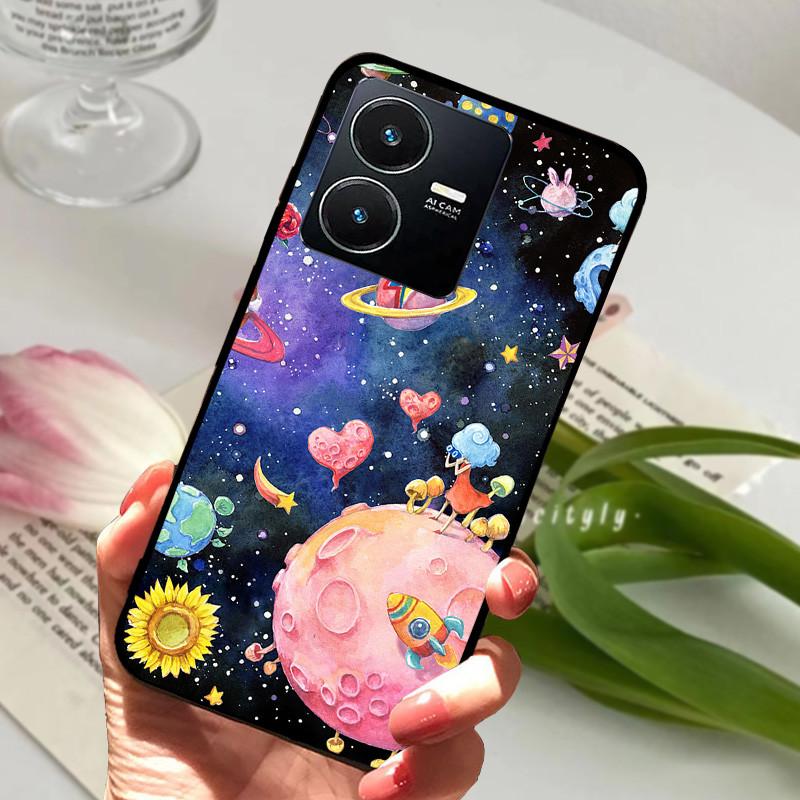 Для Vivo Y22S 2022 Чехол Ударопрочный Мягкий ТПУ Силиконовый Чехол для Телефона Для Vivo Y22 Y 22 V2207 Y22S V2206 Funda Capa Мультяшный Vivoy22