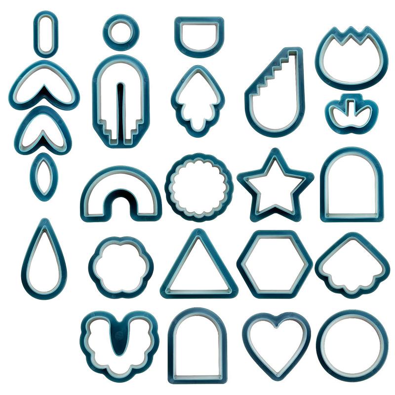 24 шт., набор формочек для сережек ботанической геометрической формы, формы из полимерной глины для ювелирных изделий, сережек