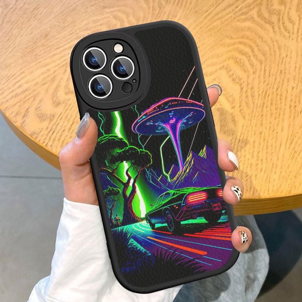 Эстетика милый мультяшный инопланетный космический чехол для телефона из твердой кожи для iPhone 14 13 12 Mini 11 14 Pro Max Xs X Xr 7 8 Plus Fundas