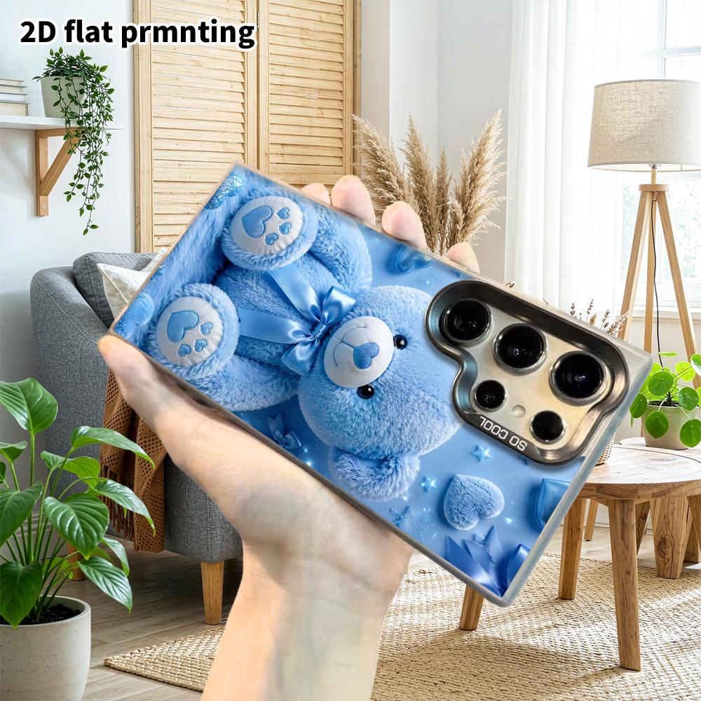 Phone cases: 2D flat Samsung Galaxy A34 A35 M05 M06 S20 S22 S21 FE Plus 5G protective cases, couple styles, blue ribbon bears, Christmas and Halloween