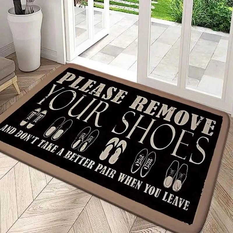 Welcome Carpet Please Take Off Your Shoe Pattern Living Room Mat Anti Slip Bedroom Decoration Carpet Floor Rug