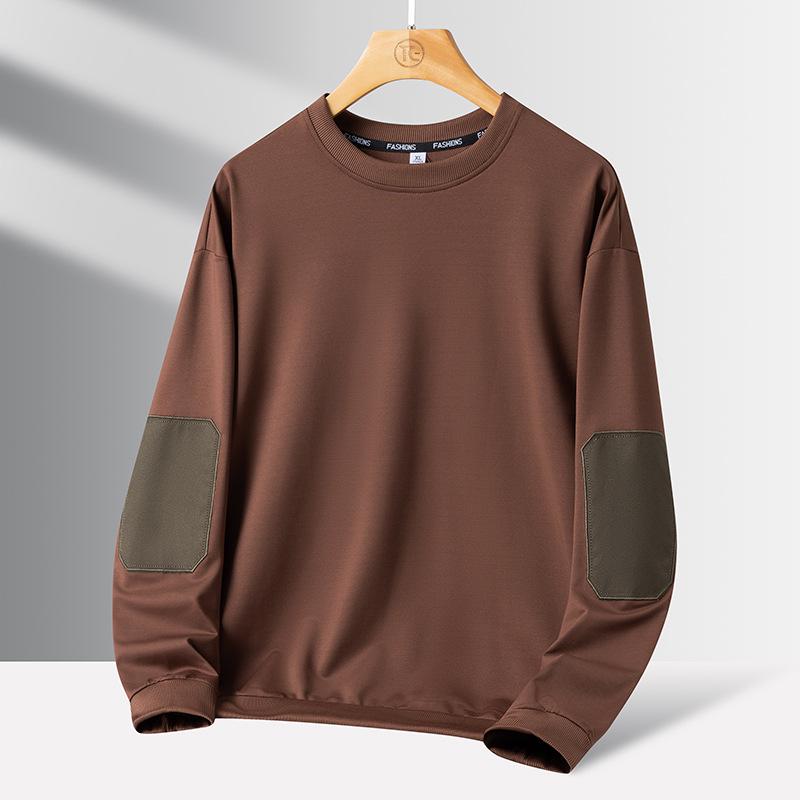 Men's Plus Size Cotton Round Neck Long-Sleeve Pullover 