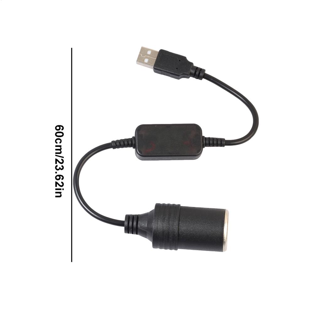 USB в гнездо прикуривателя автомобиля USB-адаптер гнездо прикуривателя автомобиля Преобразователь 5 В в 12 В Штекер-розетка Розетка с проводным контроллером Прикуриватель автомобиля