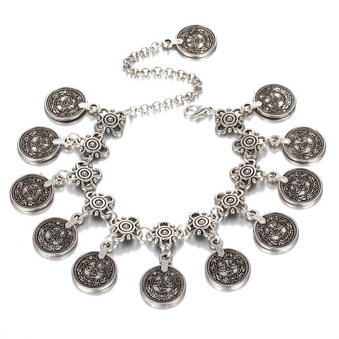 2024 богемный металлический браслет с кисточками, роскошный браслет на щиколотке с подвеской в ​​виде монеты для женщин, вечерние подарочные ювелирные изделия