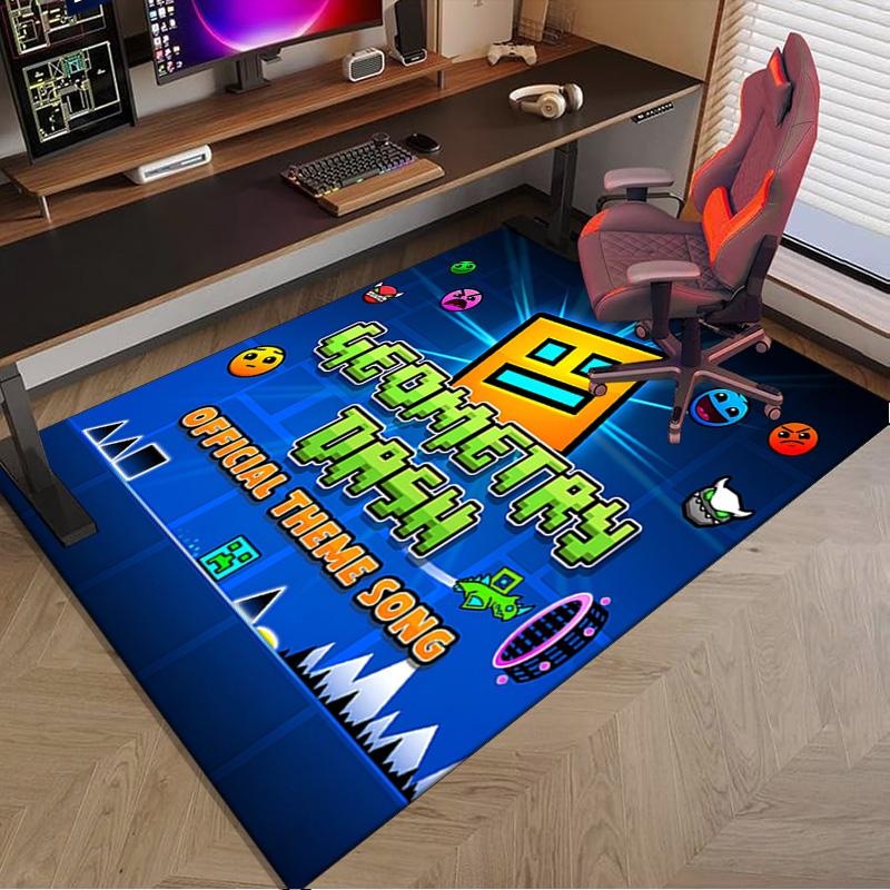 Geometry Dash: Dance To The Beat Area Rug Office rug, Chair Rug, Decor Carpet Livingroom bedroom Mat, Large Size Fan gifts Christmas gifts