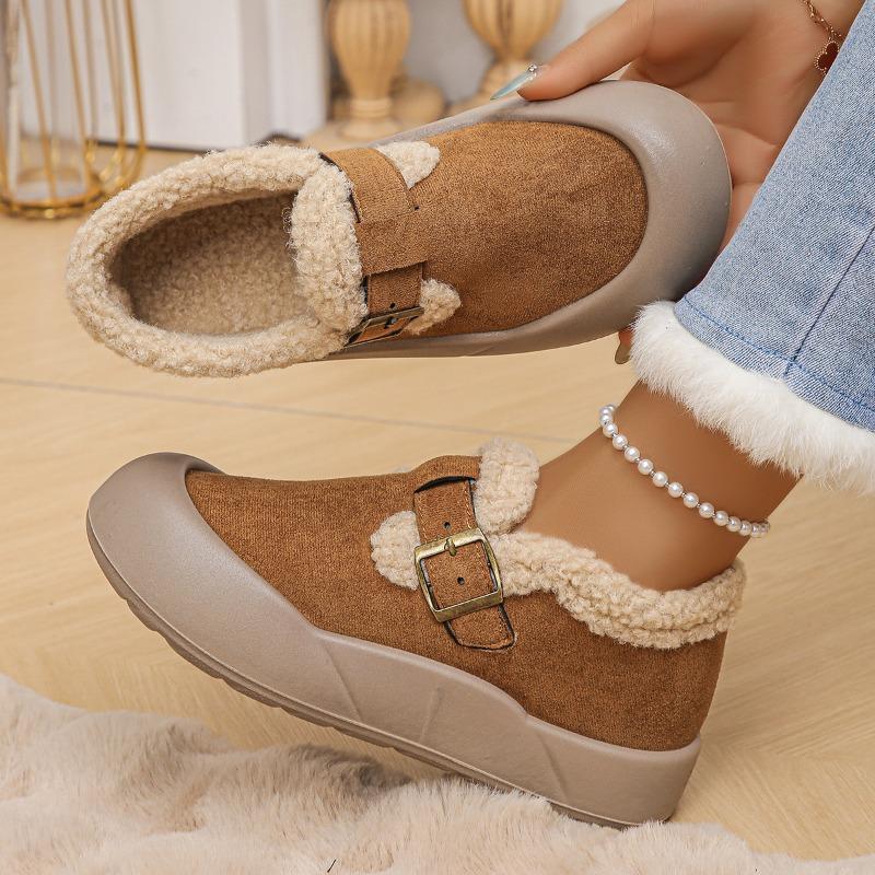 Winter Velvet Non-slip Thickened Warm Cotton Shoes New Snow Short Boots Fashionable Versatile Outdoor Women's Cotton Shoes