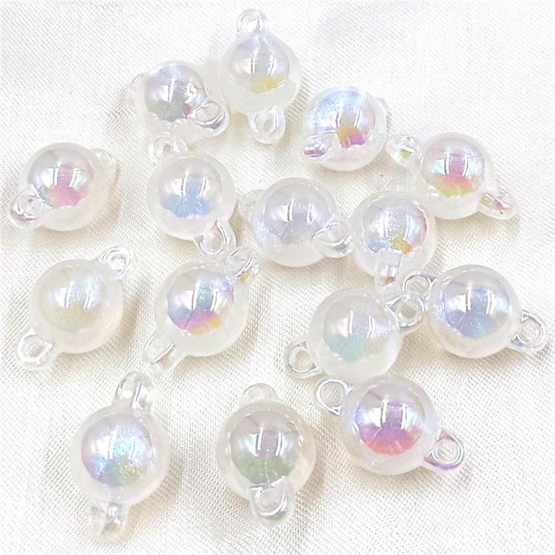 Браслет УФ-тонкое мигание, двойное ожерелье с ушным отверстием, аксессуары, 10 шт., креативные подвески ручной работы, разъем, круглые бусины, изготовление ювелирных изделий, материал «сделай сам»