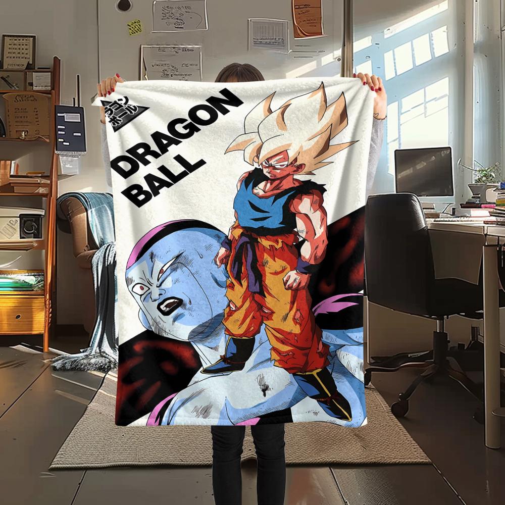 Фланелевое одеяло с принтом персонажей Dragon Ball, Высококачественное, Удобное для всех сезонов, Декор для дома, Тепло и уют, Идеально для рождественских подарков