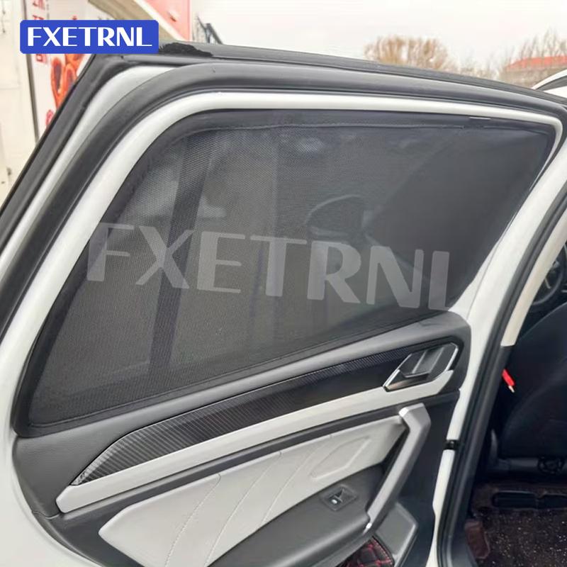 Magnetic Mesh Rear Side Window Sunshade Curtain For Volkswagen Tiguan 5-Seater 2018-2024 Car Window Sun Shade UV Protection