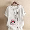 Женская мода Love Cat Printed футболка с коротким рукавом свободная хлопковая рубашка повседневная свободная летняя блузка топы больших размеров