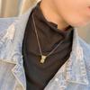 Simple Women Hip Hop Stainless Steel Exquisite Fashion Jewelry Bear Pendant Necklace Clavicle Chain