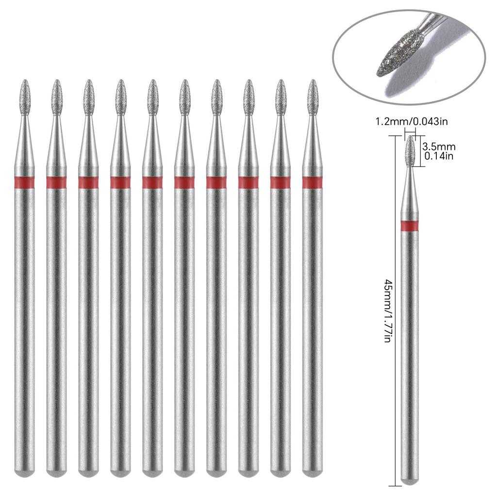 10 шт., алмазные фрезы, набор сверл для ногтей, аксессуары для маникюра, педикюра, электрическая машина, кисточка для ногтей, инструменты для заусенцев
