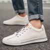 Мужские дышащие повседневные туфли из натуральной кожи 2025 Новое поступление для мужчин Кроссовки на шнуровке Высококачественные школьные кеды для скейтборда Мужская обувь