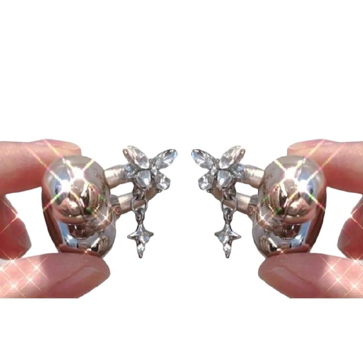 Rhinestones Butterfly Ear Jewelry DIY Open Headphone Decorations Detachable Fashion Enhancement Accessories