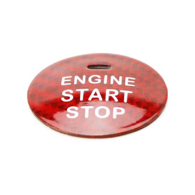 Red Real Carbon Fiber Engine Push Start Button For Subaru BRZ Crosstrek WRX STI