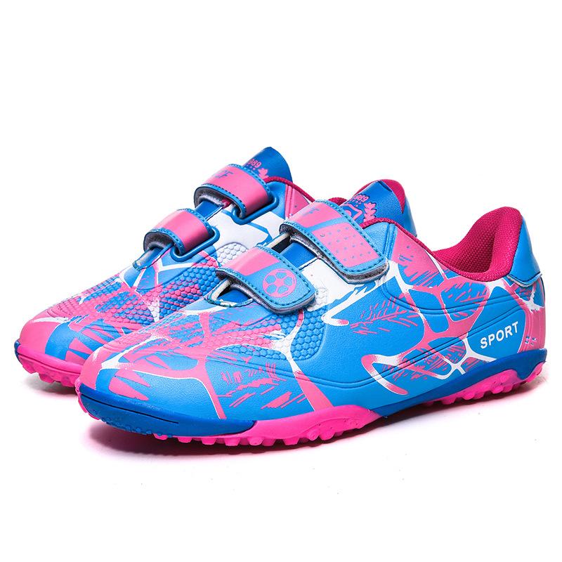 Football Shoes Children's Broken Nails Spikes Outdoor Elementary and Secondary School Students Velcro Student Sneakers Training Competition Sneakers