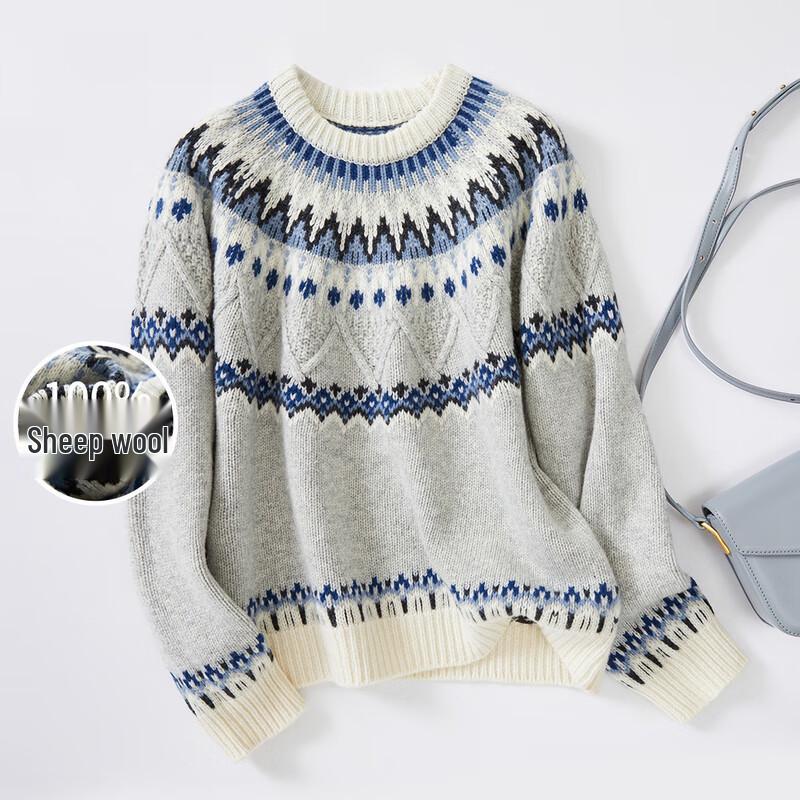 Женский этнический свитер 'Золотая хризантема' из 100% мериносовой шерсти