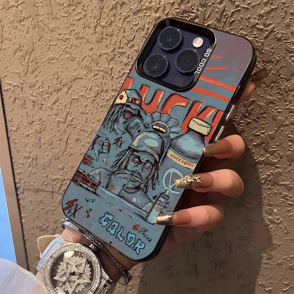 L-Lucki Rapper Gemini For iPhone 17,16,15,14,13,12,11,Mini,Pro,E,SE4,XS,MAX Black Shockproof Candy Matte Cover