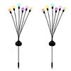 2 Pack Solar Powered LED Pendant Lights Firefly Lights Outdoor Solar Yard Lights Stake Lamp for