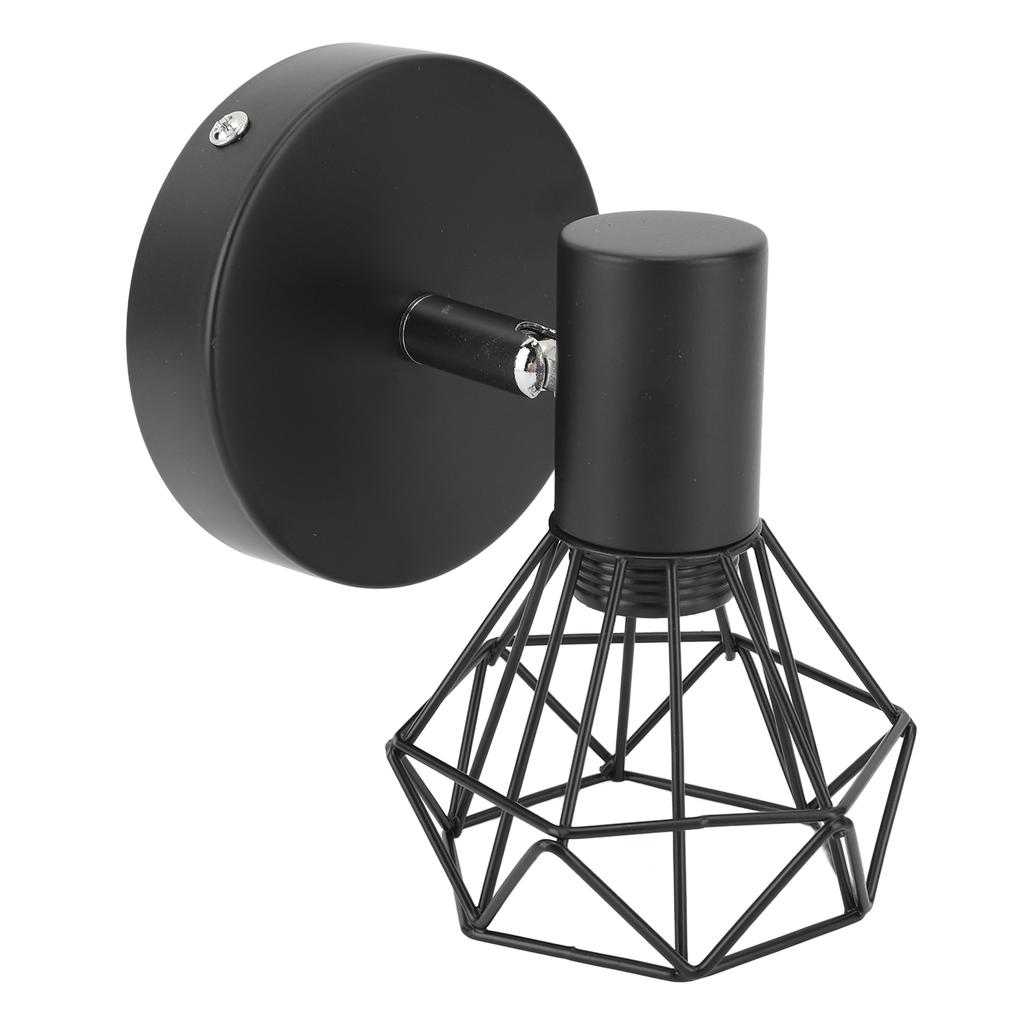 Adjustable Lamp Holder Industrial Black E14 Wall Mounted Light Bulb Holder for Bedside Reading