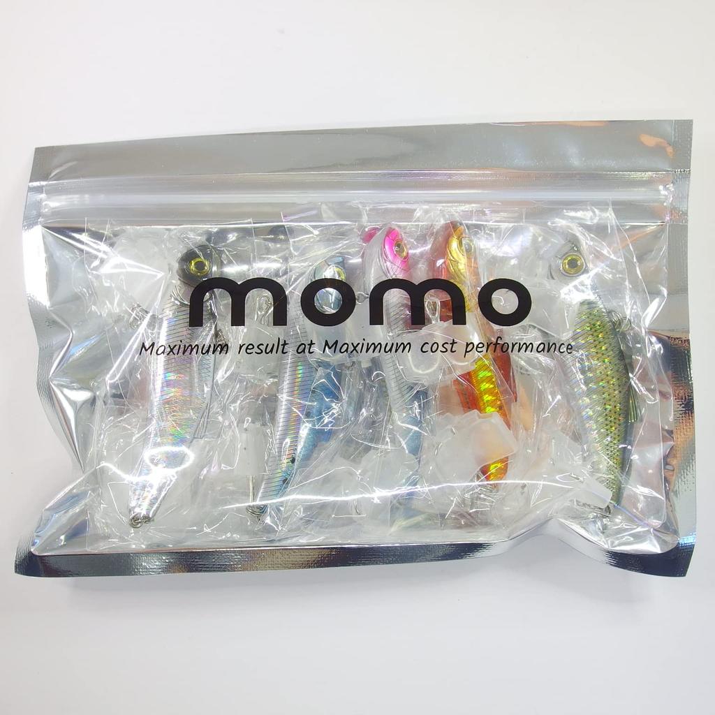 Momo Lure Seabass Lure Vibration Knife Edge Vibe 70ES 55ES High Performance Small Blue Fish Sakura Trout Standard Lure Assortment (70mm - 02)