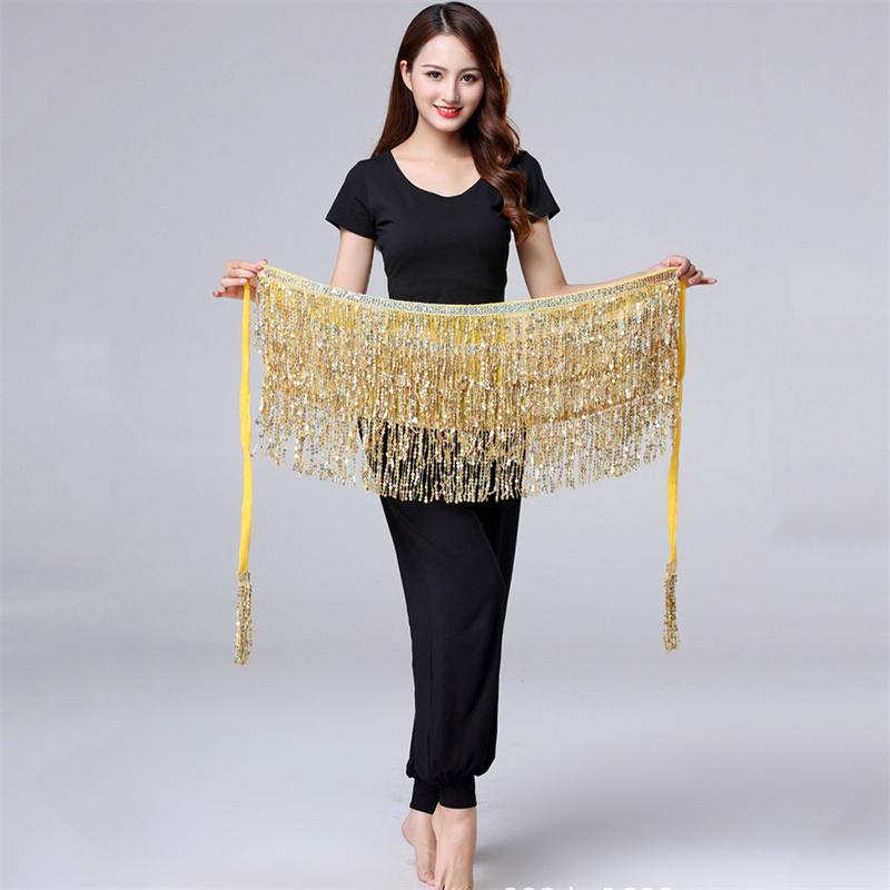 Юбка для танцев на бедрах Юбка с бахромой и пайетками Шарф на бедрах для танцев Юбка для женщин