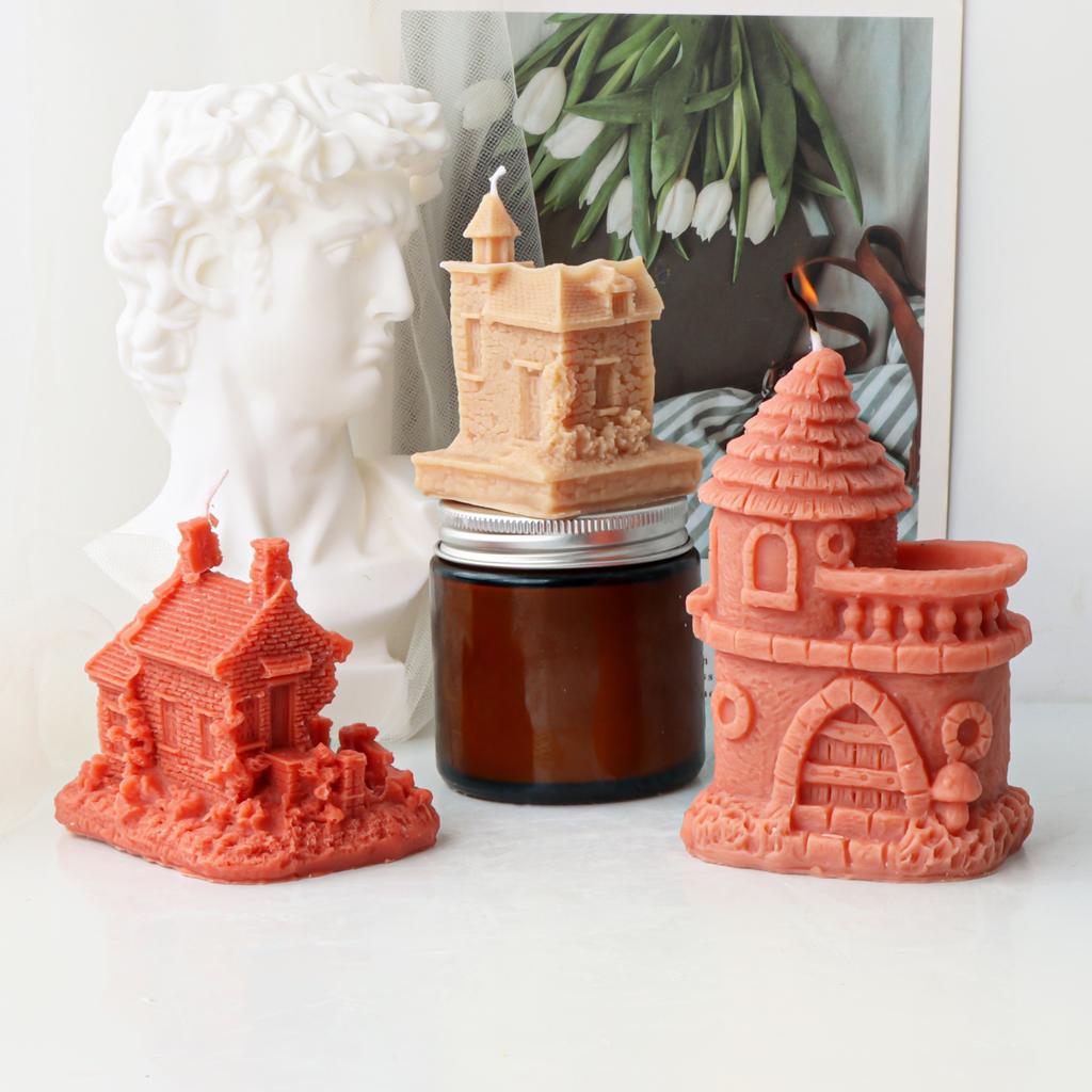 3D Европейское Здание Дом Силиконовая Форма для Свечей DIY Ручная Работа Ароматерапия Гипс Смола Мыловарение инструменты для изготовления свечей
