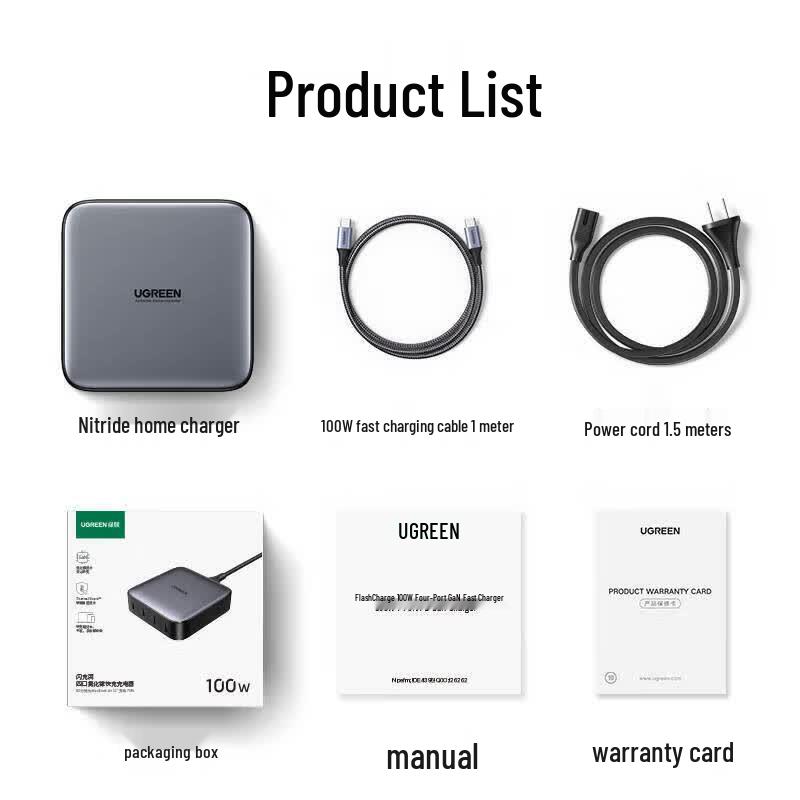 Ugreen CD328 100 Вт 3C1A GaN Настольное зарядное устройство