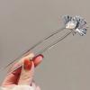 Ginkgo Biloba Pattern Hair Sticks U Shape Chinese Hairpin Vintage Ponytail Clip  Women