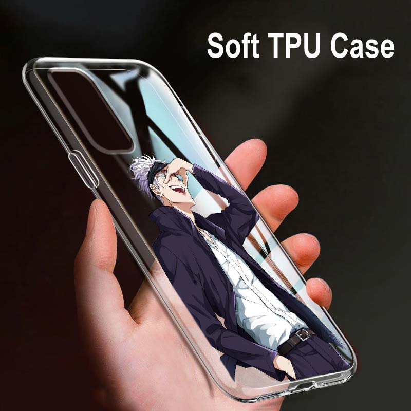 Jujutsu Kaisen Gojo For OPPO Reno7 SE 6 5 Z F 4G 5G Find X2 X3 Neo Lite Pro Plus Transparent Soft Phone Case Coque