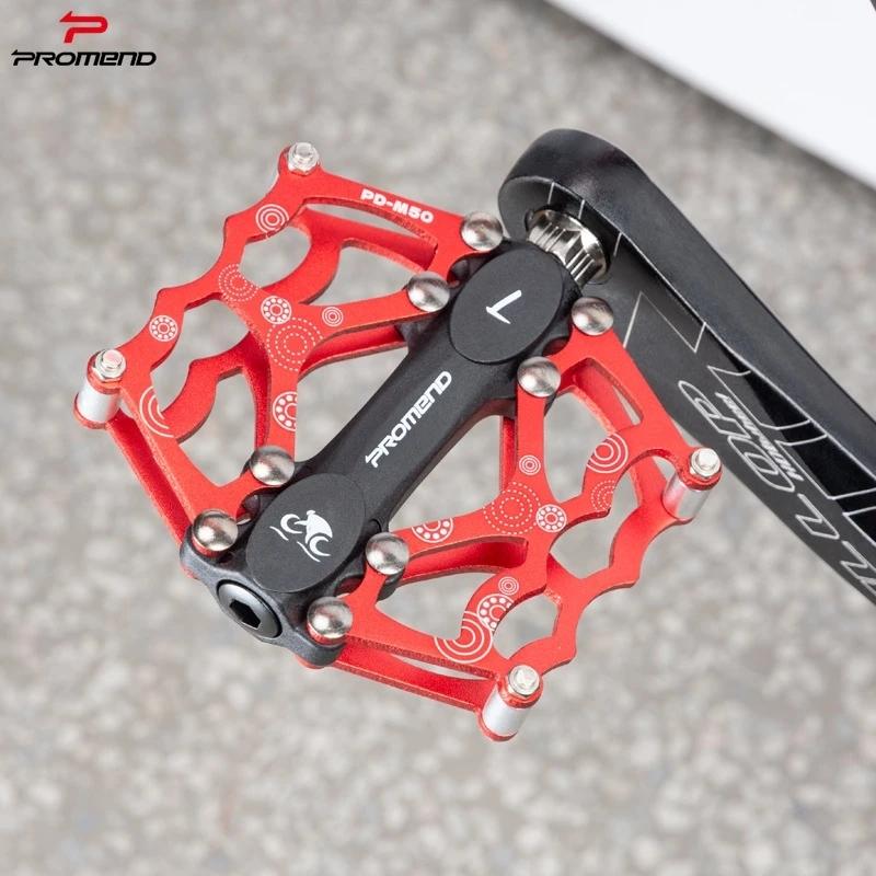 Promend MTB CNC Aluminum Alloy Peilin Bearings Big Flat Pedal Durable Lightweight Comfortable For Mountain Bike Road Gravel Bike