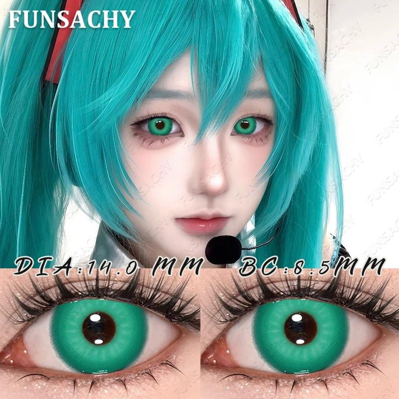 FUNSACHY 1 пара черных Хэллоуинских контактных линз для косплея, слепые белые контактные линзы, вампир, аниме, косплей, мягкие линзы, для ежегодного использования