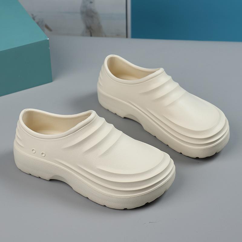 Fashion Chef Shoes Men's Summer Waterproof Non-slip Kitchen Shoes One Pedal Men's Green Black Labor Insurance Men's Shoes for Work