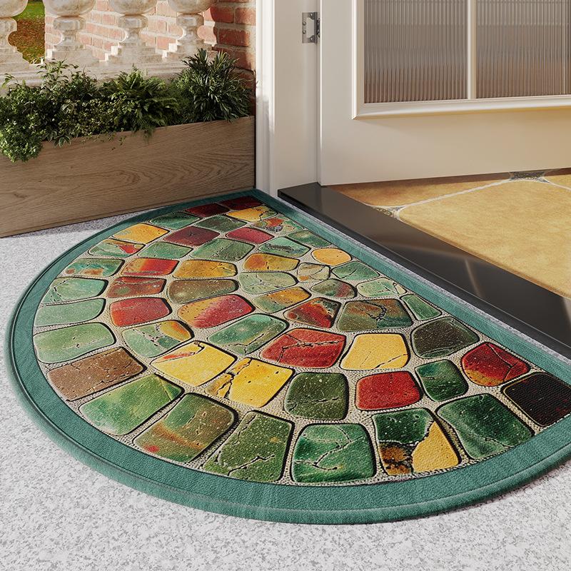 Коврик для входной двери в стиле ретро, нескользящий коврик для входа в дом, полукруглая арка, ковер для крыльца с защитой от песка и пыли