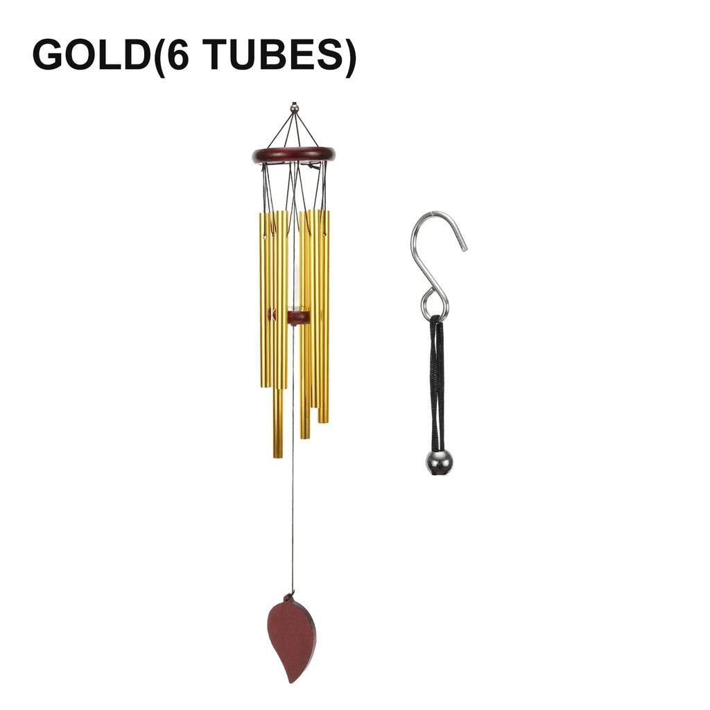 6 Tubes Wind Chimes Pendant Aluminum Tube Metal Pipe Wind Chimes Bells Balcony Outdoor Yard Garden Home Decoration