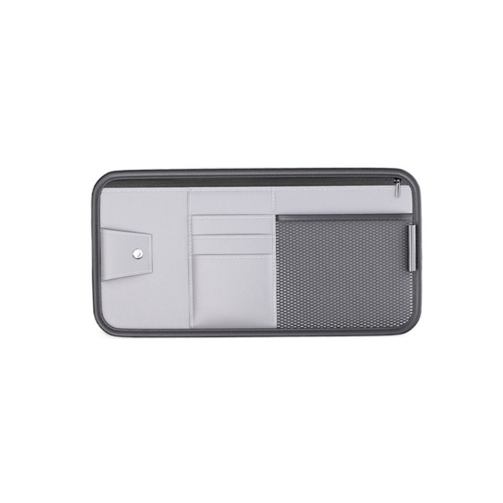 Large Capacity Car Sun Visor Organizer Solid Color Cards Holder Sunglasses Clip  Car Interior