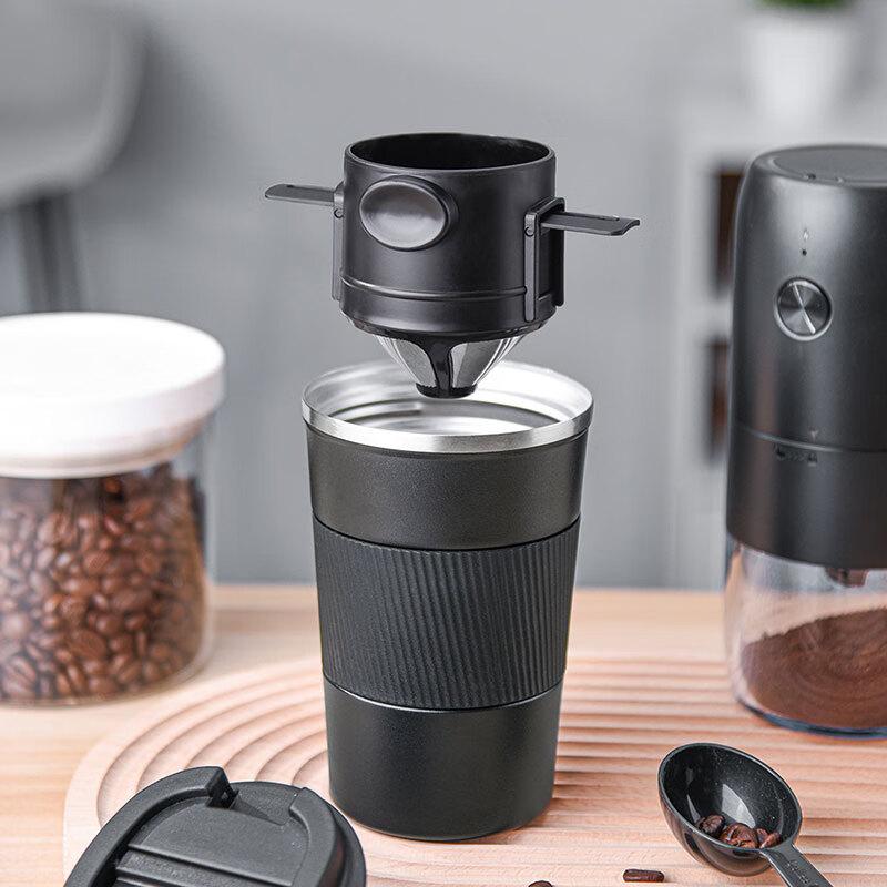 CLITON Pour-Over Coffee Dripper, Stainless Steel Coffee Filter with Carafe for Home Use, Holds 1-2 Cups