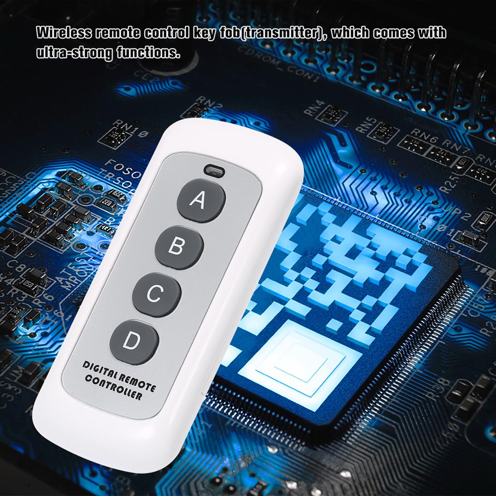 433MHz 4 Button EV1527 Code Key Remote Control Switch RF Transmitter Wireless Remote Control Key Fob for Smart Home Garage Door Opener