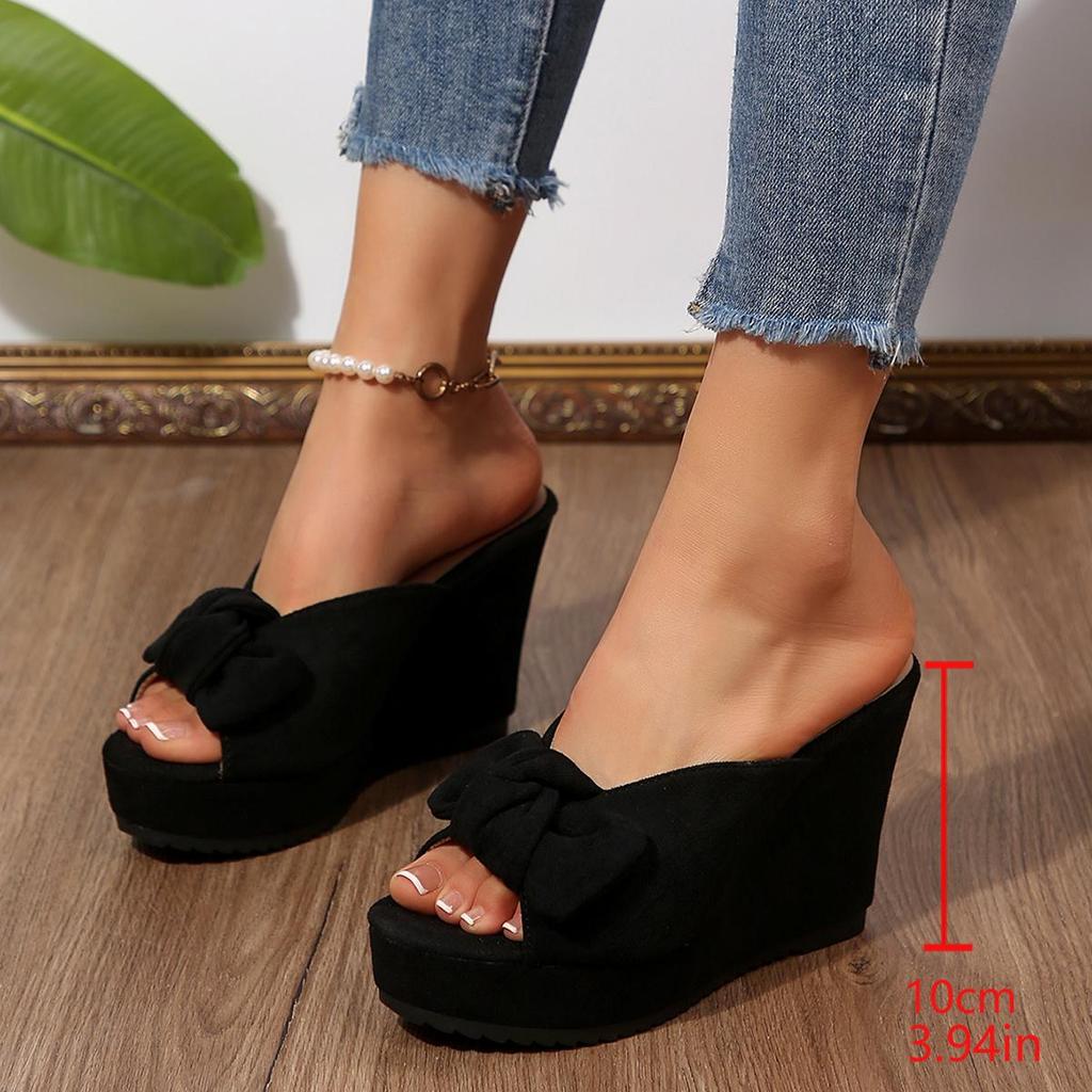 Women Wedge Sandals Open Toe Summer Slippers 10.5cm Platform Heels Comfortable Thick Sole Shoes