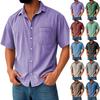 Мужские винтажные рубашки для боулинга на пуговицах с коротким рукавом, летняя пляжная рубашка