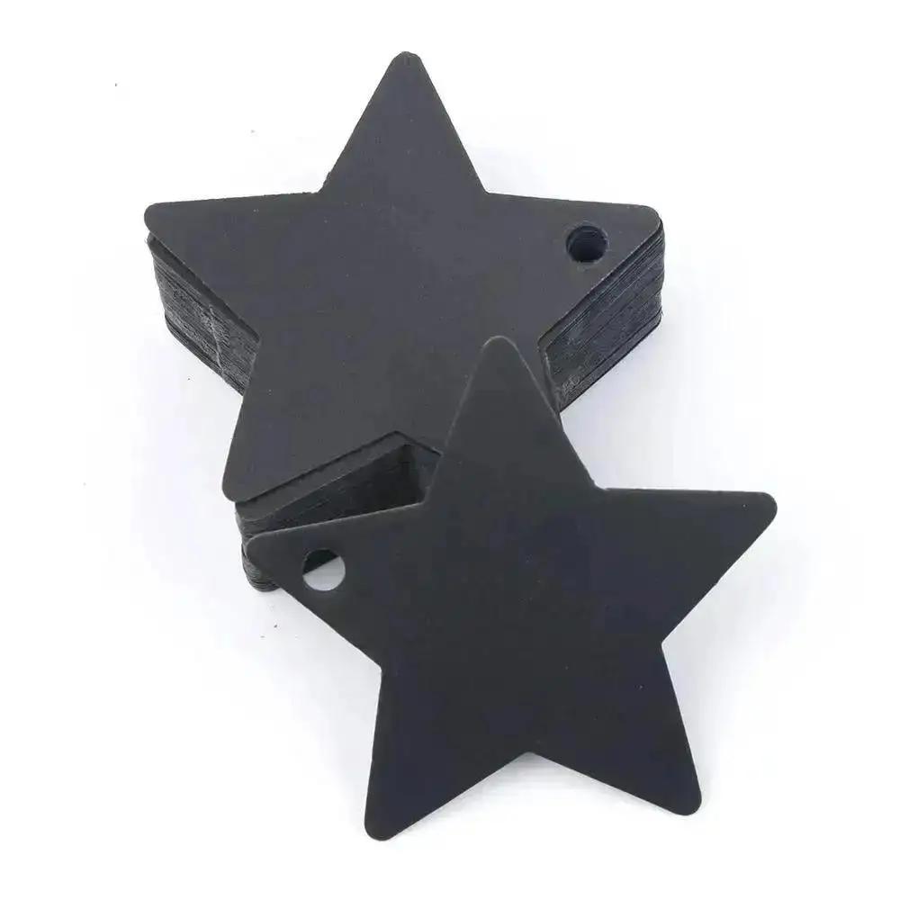 100pcs Five-pointed Star Christmas Wedding Label Party Gift Card Hanging Tags Christmas Ornaments Party Decorations Wholesale