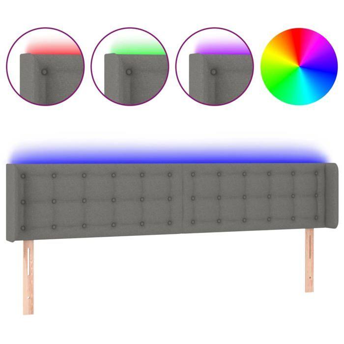 VidaXL LED Headboard Bedroom Furniture Double Bed Accessory Head of Bed Frame Interior Dark Grey 3123685