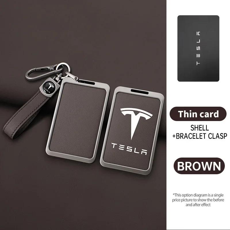 Автомобильная наклейка Tesla Мода Цинк Автомобильный сплав Умная NFC-карта Чехол для ключа Защитная оболочка Брелок Аксессуар для стайлинга автомобиля Для Tesl