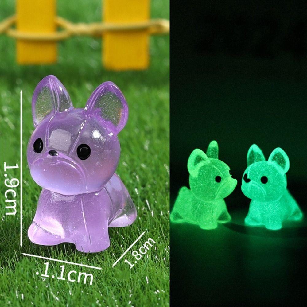 Glow In The Dark Miniature Dog Figurine Micro Landscape Decoration  Home Decoration Accessories