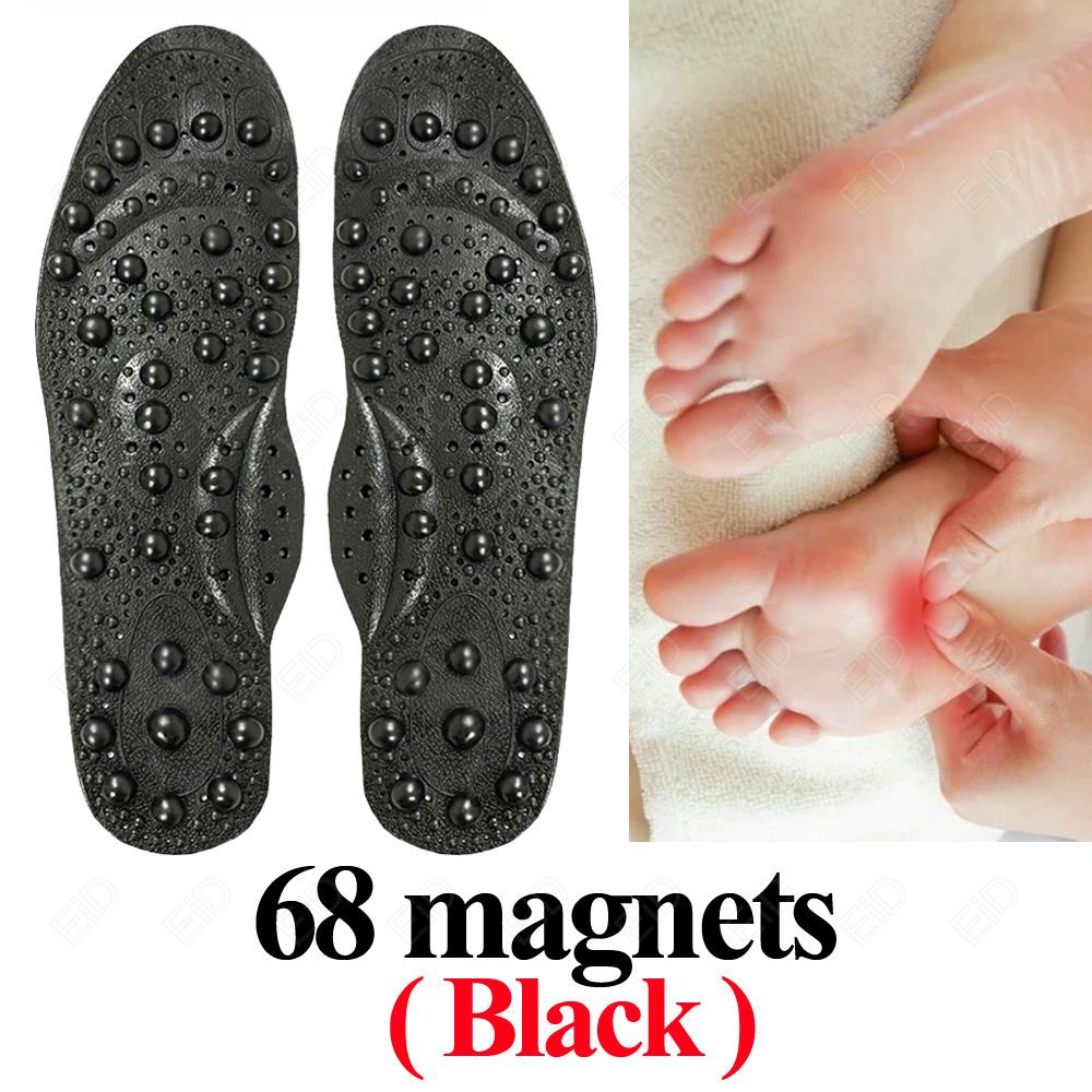 Shoe Insoles with 68 Magnetic Stones for Massage and Acupressure of Foot Points
