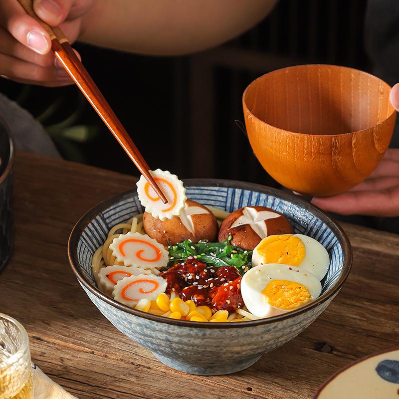 Японская миска для лапши Бытовая Кухонная Ресторан Салат из свежих фруктов Рис Лапша Ламиан Суп Рамен Миска Декоративная посуда