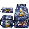 New Stumble Guys Game Merchandise Printed Student Backpack Three-piece Set Boys and Girls School Bag Set